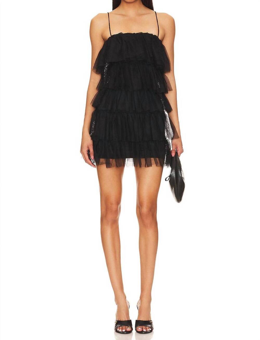NEW MORE TO COME millie mini dress in black